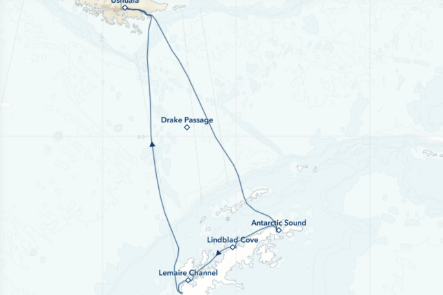 a map of a cruise line